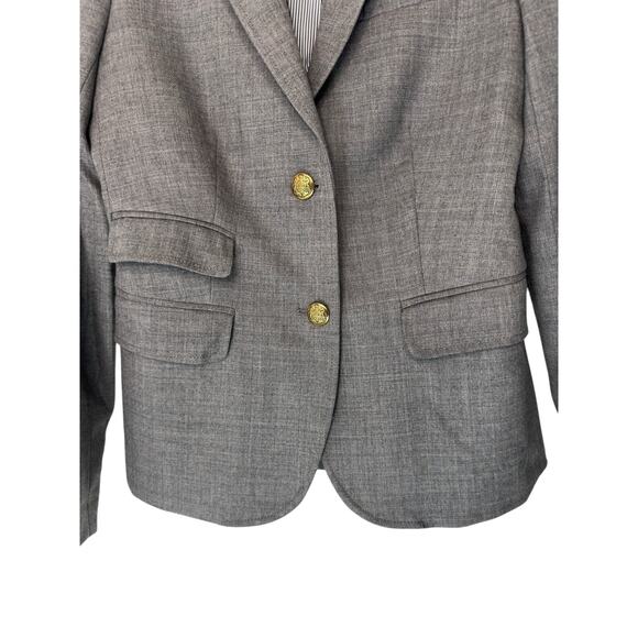 J.Crew Gray Preppy Work Office Business‎ Academia Wool Schoolboy Blazer Size 2 - Picture 4 of 12
